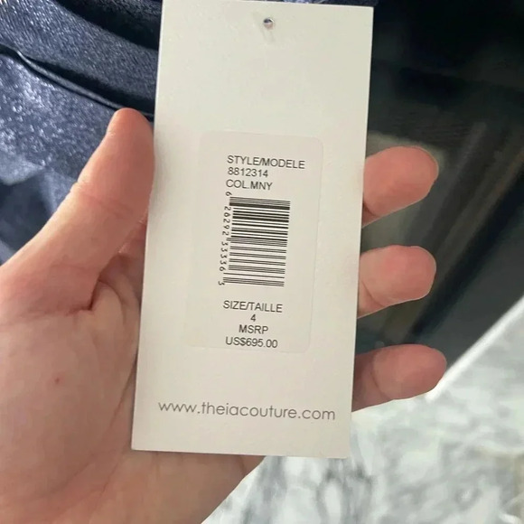 Theia Metallic Navy Dress| Size 4 - Picture 11 of 11